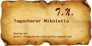 Tagscherer Nikoletta névjegykártya