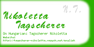 nikoletta tagscherer business card